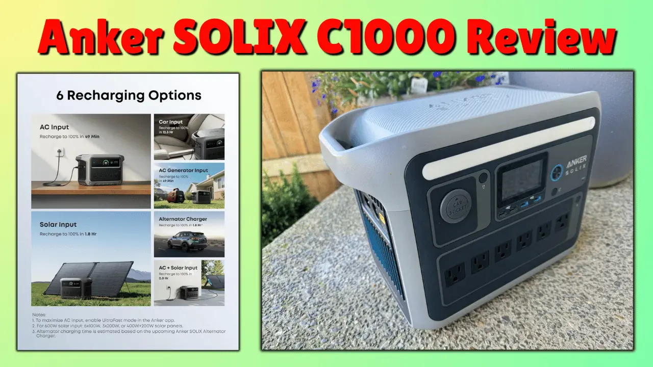 Anker SOLIX C1000 solar generator setup offering off-grid power for home backup and travel